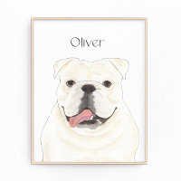 Personalisierte White English Bulldog Art Print