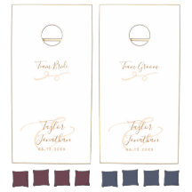 Personalisierte White & Gold Chic Minimal Hochzeit