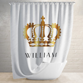 Personalisierte White Gold Royal Crown Duschvorhang