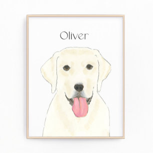 Personalisierte White Labrador Art Fotodruck