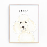 Personalisierte White Poodle Art