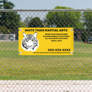 Personalisierte White Tiger Kampfkunst Anpassen Banner