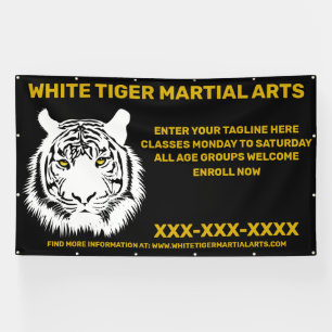 Personalisierte White Tiger Kampfkunst Anpassen Banner