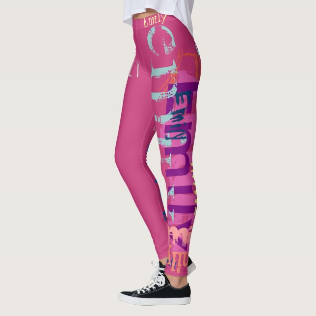 Personalisierte wiederholende Leggings Buchstaben (Links)