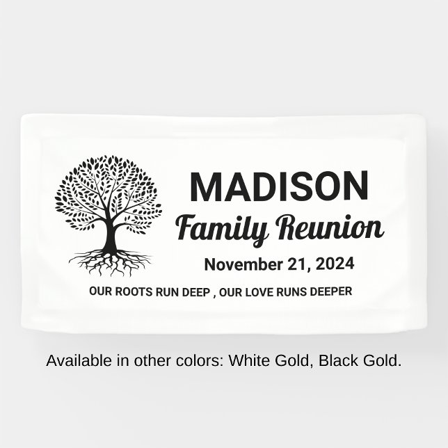 personalisierte Wiedersehen Banner (Minimal White Family Reunion Banner)