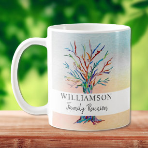 Personalisierte Wiedersehen Family Tree Kaffee Tas Kaffeetasse