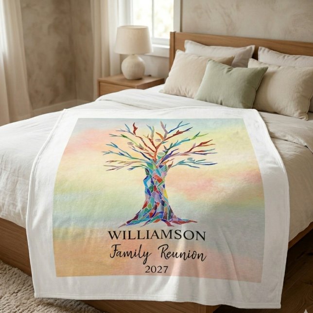 Personalisierte Wiedersehen-Regenbogenbaum Fleecedecke (Von Creator hochgeladen)