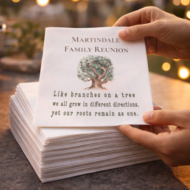 Personalisierte Wiedersehen Serviette (Elegant family reunion napkins with sweet quote and custom family tree design for lasting memories!!)