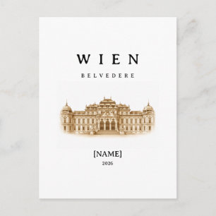 Personalisierte Wien Belvedere Name & Jahr Postkarte