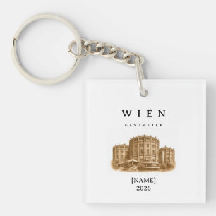 Personalisierte Wien Gasometer Name & Jahr Schlüsselanhänger