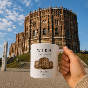 Personalisierte Wien Gasometer Tasse   Name & Jahr
