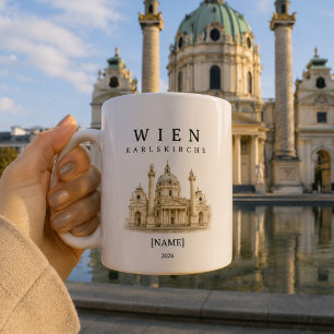Personalisierte Wien Karlskirche Tasse Name & Ja