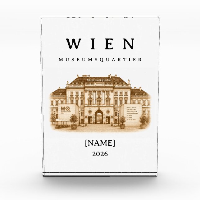 Personalisierte Wien Museumsquartier | Name & Jahr Fotoblock (Vorderseite)