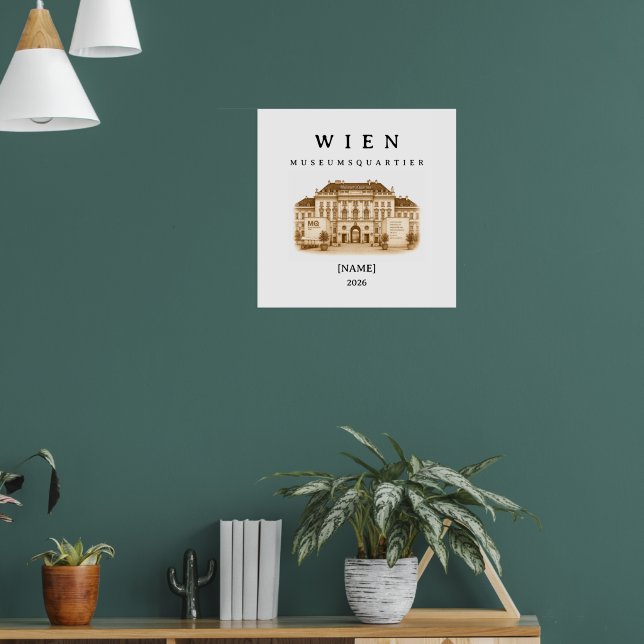 Personalisierte Wien Museumsquartier | Name & Jahr Poster (Wohnzimmer 1)