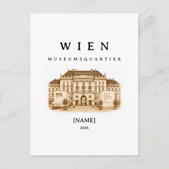 Personalisierte Wien Museumsquartier | Name & Jahr Postkarte (Vorderseite)