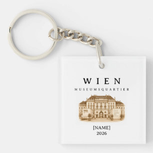 Personalisierte Wien Museumsquartier Name & Jahr Schlüsselanhänger