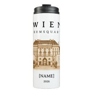Personalisierte Wien Museumsquartier Name & Jahr Thermosbecher