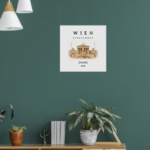 Personalisierte Wien Parlament Name & Jahr Poster