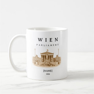 Personalisierte Wien Parlament Tasse   Name & Jahr