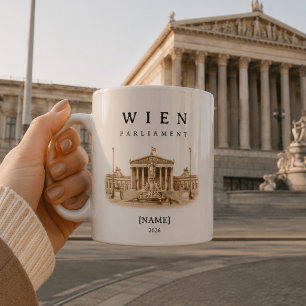 Personalisierte Wien Parlament Tasse Name & Jahr
