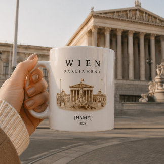 Personalisierte Wien Parlament Tasse | Name & Jahr