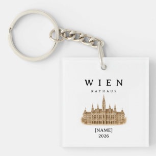 Personalisierte Wien Rathaus Name & Jahr Schlüsselanhänger