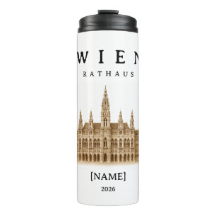 Personalisierte Wien Rathaus Name & Jahr Thermosbecher