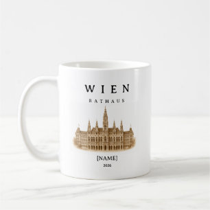 Personalisierte Wien Rathaus Tasse   Name & Jahr 