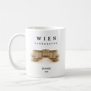Personalisierte Wien Schönbrunn Name & Jahr Kaffeetasse