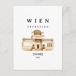 Personalisierte Wien Secession Name & Jahr Postkarte