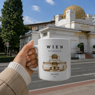 Personalisierte Wien Secession Tasse   Name & Jahr