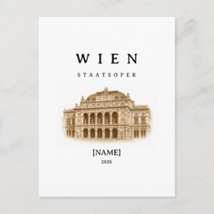 Personalisierte Wien Staatsoper Name & Jahr Postkarte