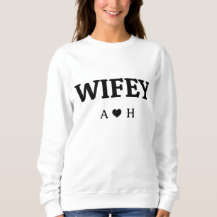Personalisierte Wifey 2026 Benutzerdefinierte Brau Sweatshirt