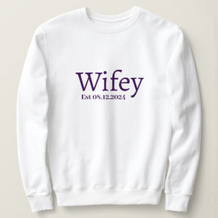 Personalisierte Wifey Stilvoll moderne Minimal Mon Sweatshirt