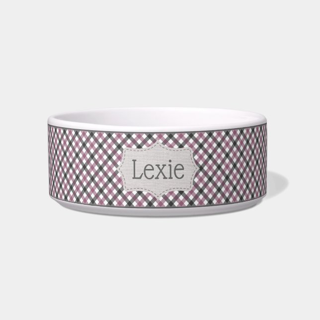 Personalisierte Wildbeere Kariert Napf (Vorderseite)