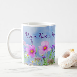 Personalisierte Wildblume Blumencoffee Tasse