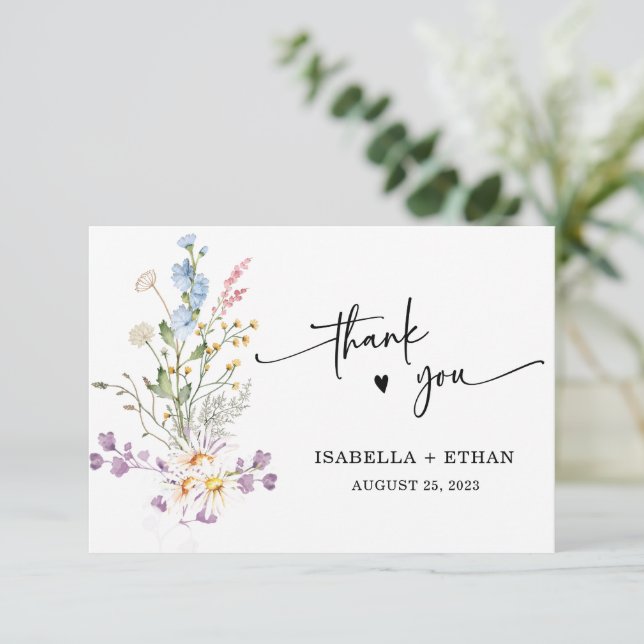 Personalisierte Wildblume Boho Wedding (Stehend Vorderseite)