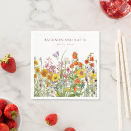Personalisierte Wildblume Cocktail Napkins Serviette