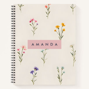 Personalisierte Wildblume Gartendesign Notizbuch