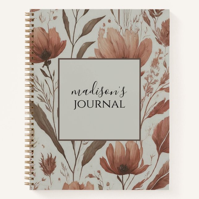 Personalisierte Wildblume-Journal-Notebook Notizbuch (Vorderseite)