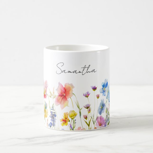 Personalisierte Wildblume Kaffeetasse (Mittel)
