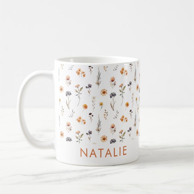 Personalisierte Wildblume Kaffeetasse (Links)