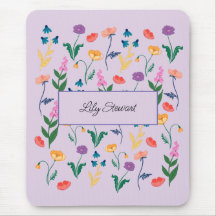 Personalisierte Wildblume Lavender Mousepad