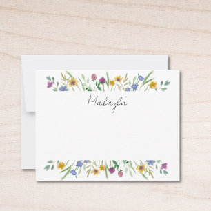 Personalisierte Wildblume Mitteilungskarte