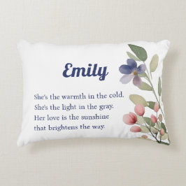 Personalisierte Wildblume Pillow - Geschenk für si Dekokissen