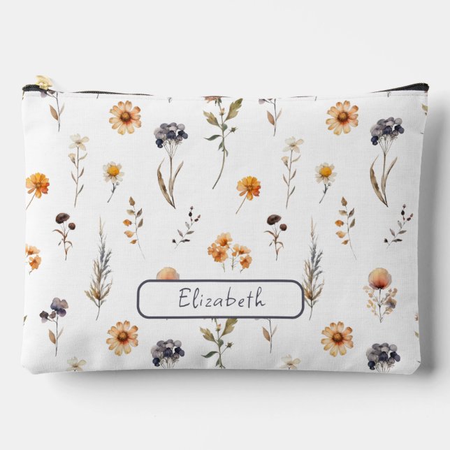 Personalisierte Wildblume Zubehörtasche (Vorderseite)