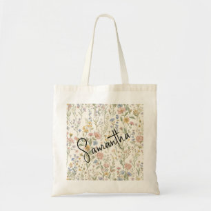 Personalisierte Wildblumen Brautjungfer-Geschenke Tragetasche