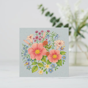 Personalisierte Wildblumen-Grußkarte