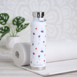 Personalisierte Wildblumen-Isolierwasserflasche Trinkflasche