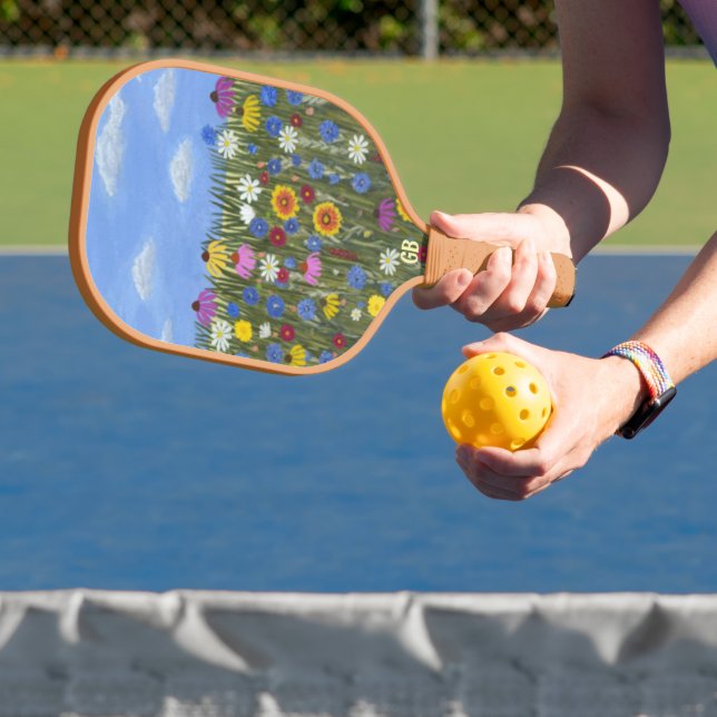 Personalisierte Wildblumen Pickleball Schläger (InSitu)